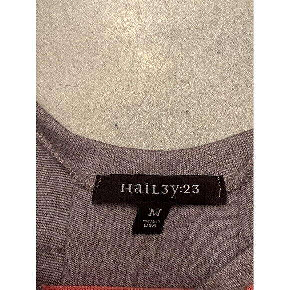 Hail3y:23 Color Block Pink Gray Pullover Sweater Medium - Picture 2 of 4